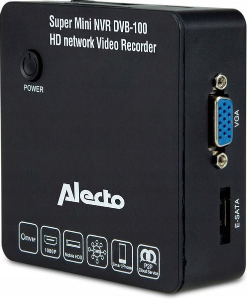 Alecto DVB-100 NVR Kompaktowy Rejestrator Zapisuj Obrazy z Kamer Wi-Fi zdjęcie 1