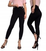 Legginsy z guzikami Legginsy w prążek ELEGANCKIE