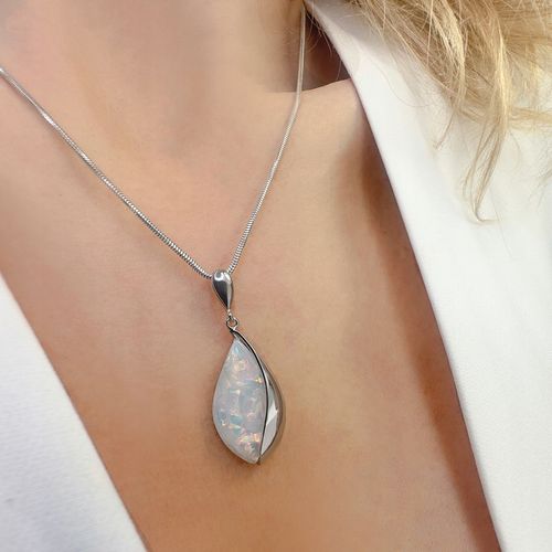 Wisiorek z opalem srebro 925 pudełko na Arena.pl