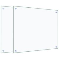 Panele ochronne do kuchni, przezroczyste 2 szt. 70x60 cm, szkło