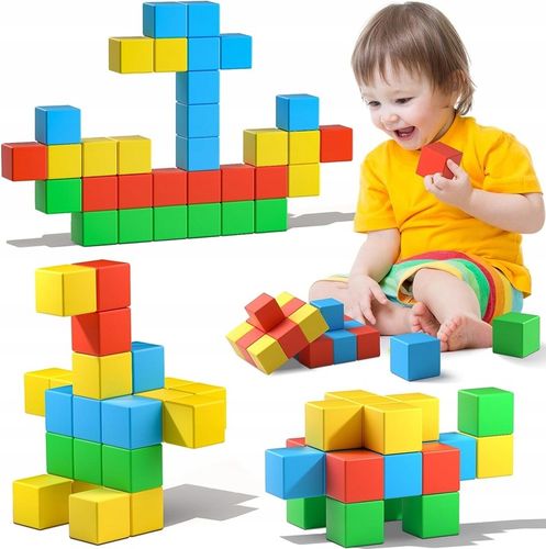 Klocki Konstrukcyjne Magnetyczne Edukacyjne Duże Zestaw Klocków Dla Dzieci na Arena.pl