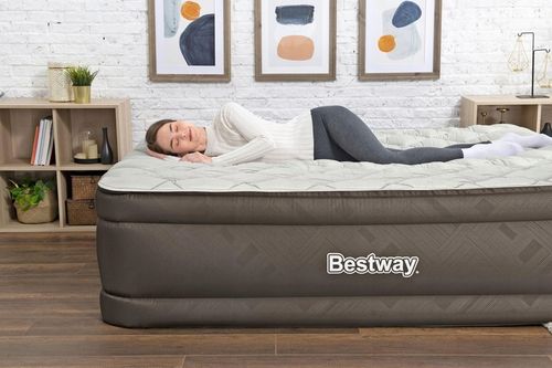 Dmuchany materac Fortech z wbudowaną pompką el. ŁOŻKO BESTWAY 203x152x51cm na Arena.pl