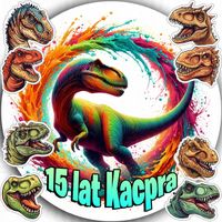 OPŁATEK NA TORT 20CM - DINOZAUR DINO DEKORACJA URODZINOWA + IMIĘ 15CM 18CM