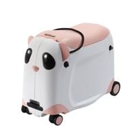 19858 Dziecięca walizka z siedziskiem na kółkach różowa jeździk do samolotu