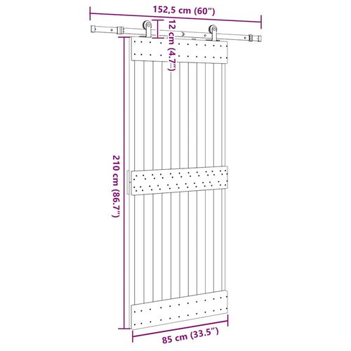 Drzwi przesuwne z osprzętem, 85x210 cm, lite drewno sosnowe na Arena.pl