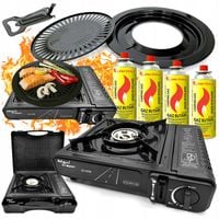 KUCHENKA turystyczna GAZOWA GRILL + kartusz x4 CERTYFIKAT biwak TIR polowa