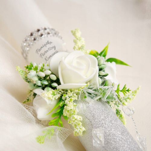 Świeca do I Komunii Świętej ręcznie zdobiona Uniwersalna SK-20KU na Arena.pl