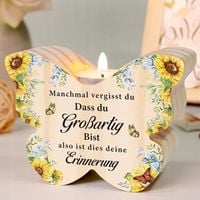 ŚWIECZNIK DREWNIANY PREZENT MOTYL