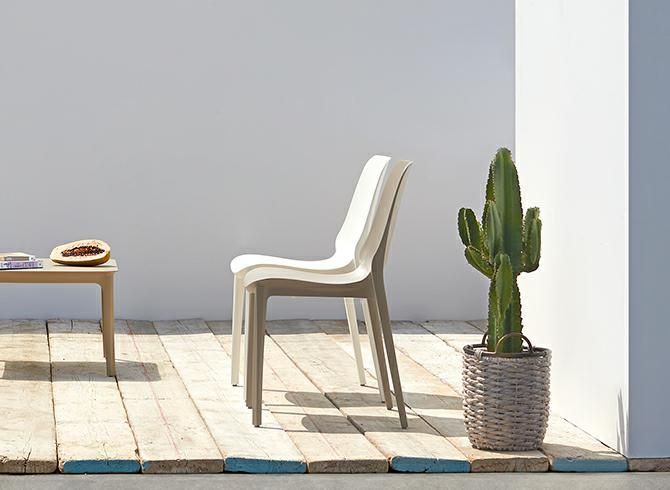 Krzesło Ginevra białe z tworzywa zdjęcie 4