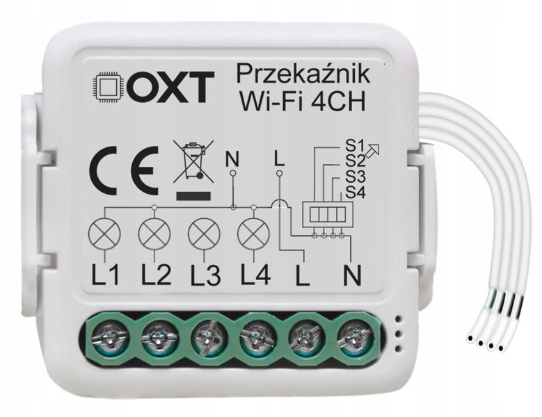 OXT Mini Przekaźnik 4 Obwody WiFi TUYA 4x2,5A zdjęcie 1