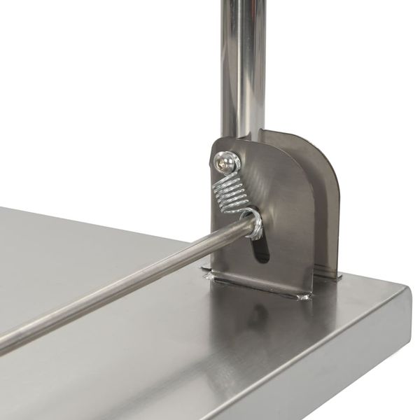 Wózek platformowy, srebrny, 82x53x86 cm, stal nierdzewna zdjęcie 6