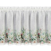 Zazdrostka Estera 150X60 tunel biała z kwiatowym nadrukiem i koronką