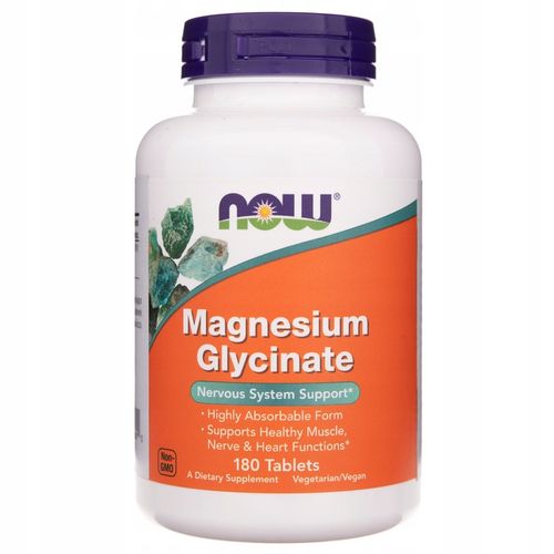Now Foods Magnesium Glycinate 100mg Diglicynian Magnezu 180 tabletek na Arena.pl