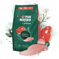 Pan Mięsko z Ziołami karma sucha dla psa WOŁOWINA KRÓLIK Średnie rasy 20kg