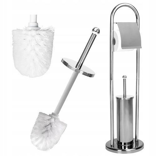STOJAK NA PAPIER toaletowy + SZCZOTKA DO WC ZESTAW PRAKTYCZNY na Arena.pl