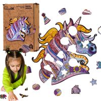 puzzle drewniane układanka jednorożec kucyk koloro  pua4-00707 puza4-00707