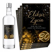 Naklejki na butelki Wódkę urodzinową na urodziny 18 20 30 40 50 60 70 -8szt