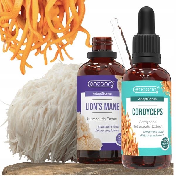 Encann Cordyceps (Maczużnik Bojowy) + Lion's Mane silny ekstrakt 2x50 ml zdjęcie 1