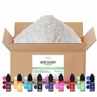 WOSK SOJOWY 5kg do ŚWIEC 100% NATURALNY + BARWNIKI Zestaw 9x10 ml