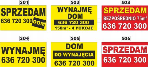 Tablica Szyld SPRZEDAM WYNAJMĘ WYNAJEM 100x50cm na Arena.pl