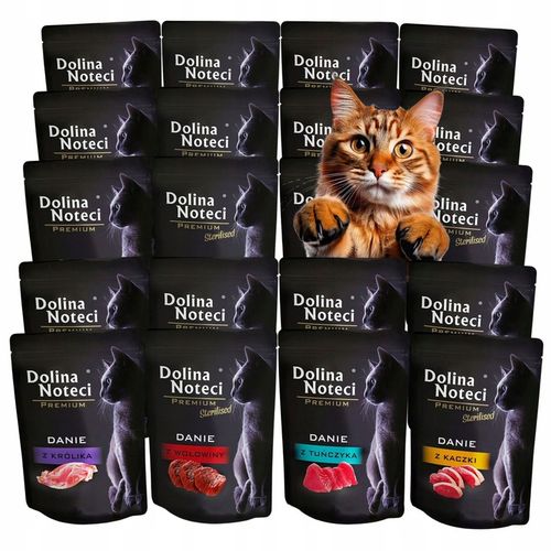DOLINA NOTECI MOKRA KARMA DANIE DLA KOTA MIX SMAKÓW 20X85G BEZ ZBÓŻ na Arena.pl