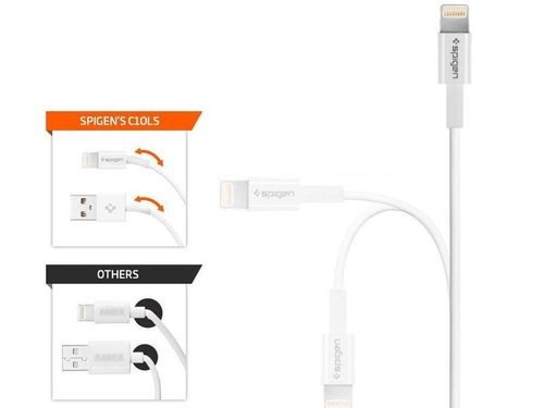 Kabel USB Spigen MFI Lightning iPhone iPad iPod 1m Essential C10LS White na Arena.pl