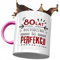 Kubek Różowy Na Urodziny 80 80Te 80-Te Prezent Z Nadrukiem Ze Zdjęciem