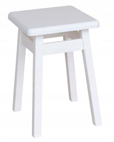 TABORET KUCHENNY DREWNIANY STOŁEK PROSTY BIAŁY na Arena.pl