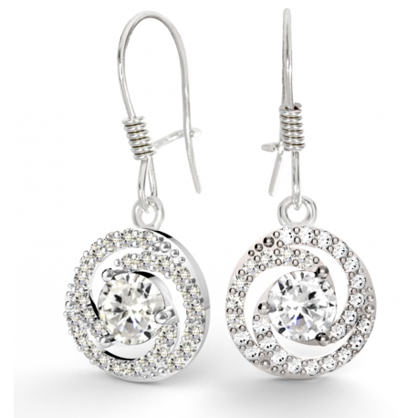 SREBRNY KOMPLET KOŁA Z CYRKONIAMI PRÓBA SREBRA 925 zdjęcie 4