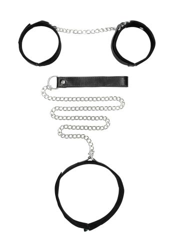velcro collar with leash and hand cuffs na Arena.pl