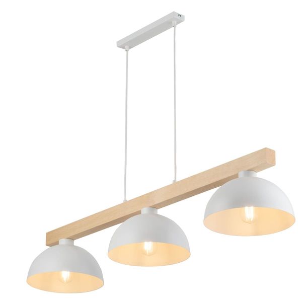 Lampa wisząca skandynawska Oslo 4712 TK Lighting drewniana potrójna biała zdjęcie 5