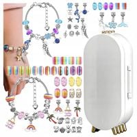 ZESTAW DO ROBIENIA BRANSOLETEK BIŻUTERI NASZYJNIK KORALIKI CHARMS ZAWIESZKI