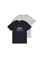 Alpha Industries Basic T-shirt 2-pack (106524) grey heat/ rep. blue XL