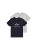 Alpha Industries Basic T-shirt 2-pack (106524) grey heat/ rep. blue L