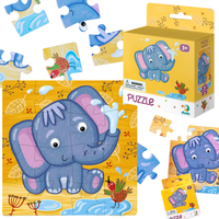 Puzzle Edukacyjne Dodo 16 Elementów Słonik Dla Dzieci 300162