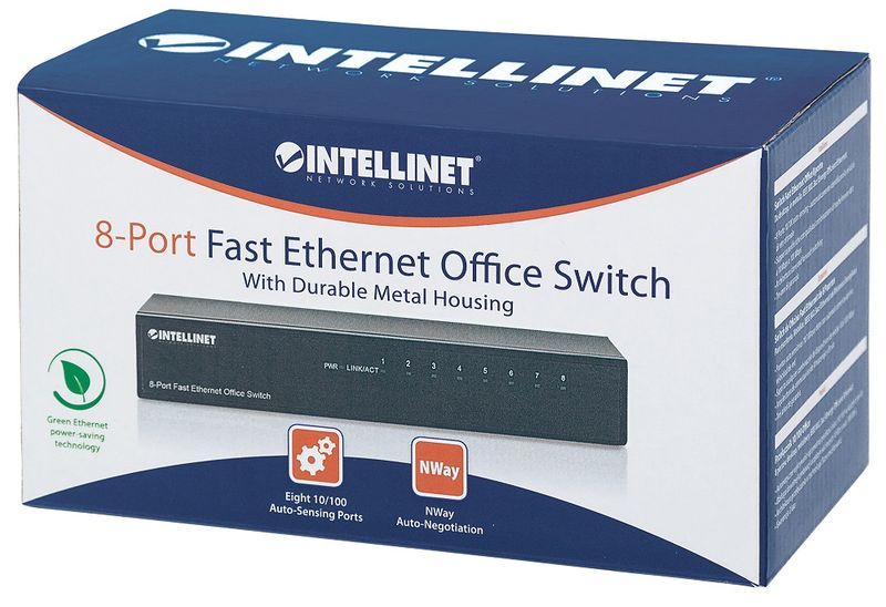 SWITCH ETHERNET INTELLINET 8X 10/100 MBPS RJ45 DESKTOP METALOWY 523318 zdjęcie 5