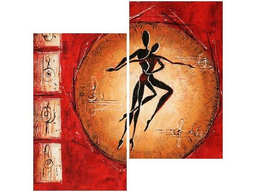 60X60CM AFRYKAŃSKI TANIEC DWU OBRAZ ŚCIAN na Arena.pl