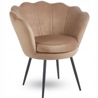 krzesło wypoczynkowe cappuccino welurowe muszelka do salonu furnitex
