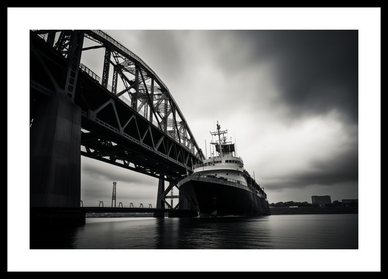 Plakat 45x30cm Statek przy Moście zdjęcie 3