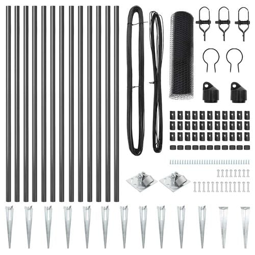 Ogrodzenie z słupkami Szary 1 x 25 m Stal pokryta PCV na Arena.pl