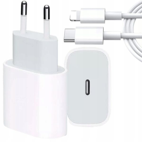 SZYBKA ŁADOWARKA USB C 20W + KABEL DO IPHONE 1M zdjęcie 11