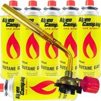 Palnik Gazowy Lutownica Opalarka Na Gaz Kartusz 6 szt. kompletny