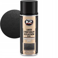 K2 BUMPER FARBA LAKIER STRUKTURALNY W SPRAY DO PLASTIKU PLASTIKÓW CZARNY
