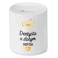 Skarbonka Dla Dentysty O Złotym Sercu Prezent Z Nadrukiem Ze Zdjęciem Z Nad