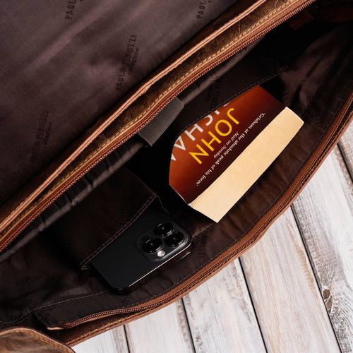 skórzana torba męska na laptopa wytrzymała pojemna brązowa vintage na Arena.pl