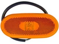 Lampa obrysowa LED Diodowa 12V 24V owalna z odblaskiem pomarańczowa