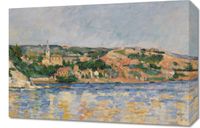 Obraz 60x40cm Village at the Water's Edge, Paul Cezanne Vintage