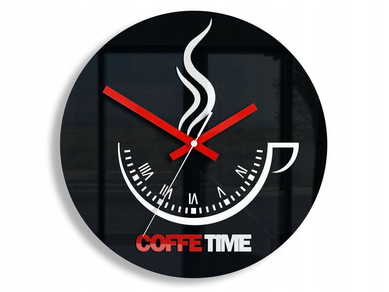 ZEGAR ŚCIENNY COFFEE TIME II BLACK zdjęcie 1