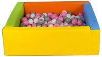Kwadratowy suchy basen z ekoskóry z 300 piłeczkami BEZPIECZNA ZABAWA BASEN