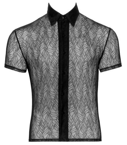 svenjoyment koszulka męska koronkowa czarna 2xl z kołnierzykiem na Arena.pl